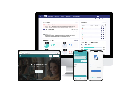 Passengers Assistance App An image thumbnail featuring a mobile phone with the Passenger Assistance passenger app journey booking screen.